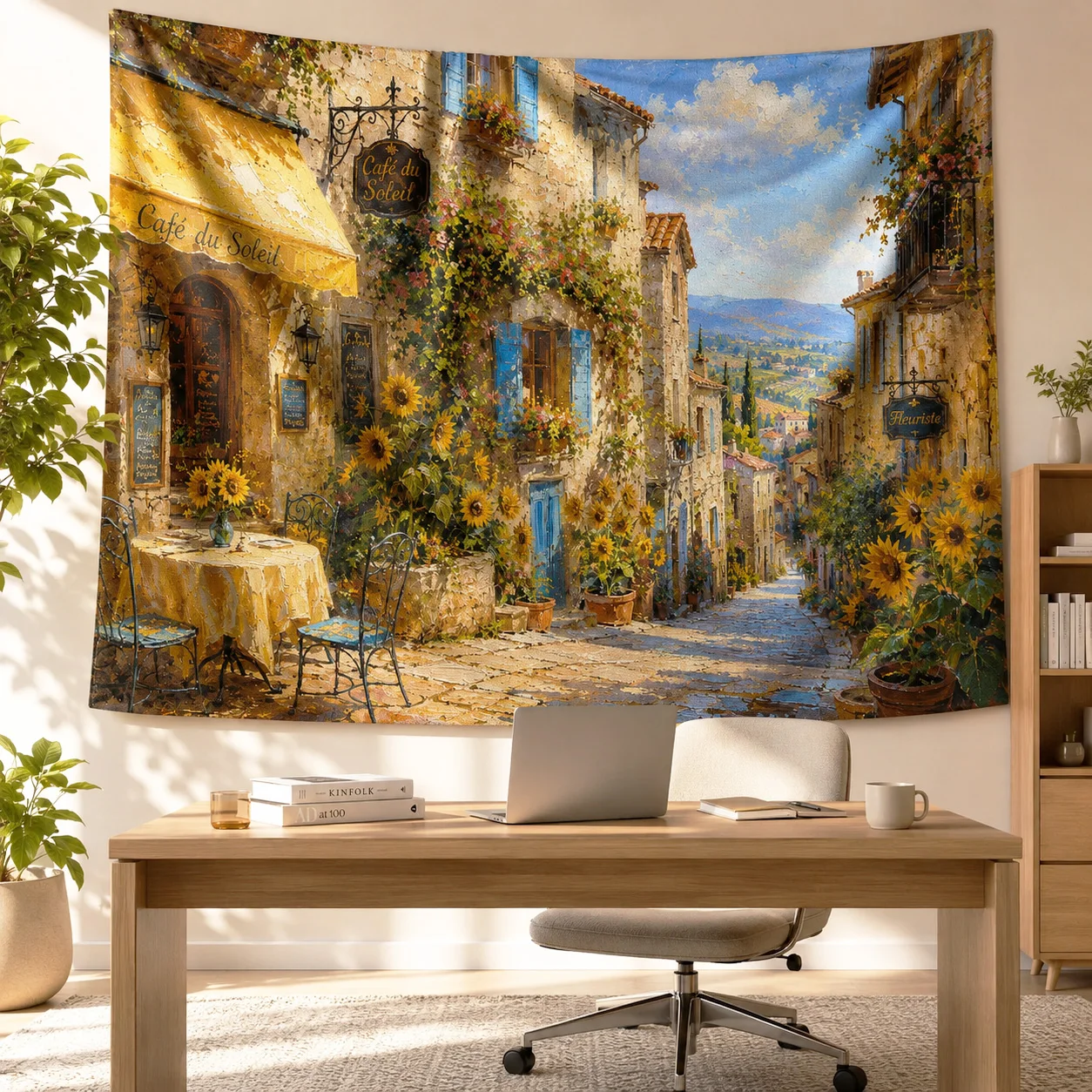 

Country Sunflower Landscape Tapestry Wall Hanging Large Oil Painting Tapestries Aesthetic Room Decor for Bedroom Bedside