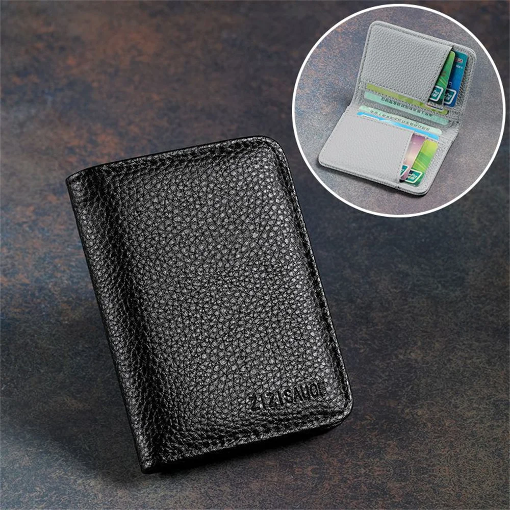 

Multi-Card Slot Solid Color Portable Leather Card Case Universal Bank Card Credit Card Id Bus Card Holder Travel Card Organizer