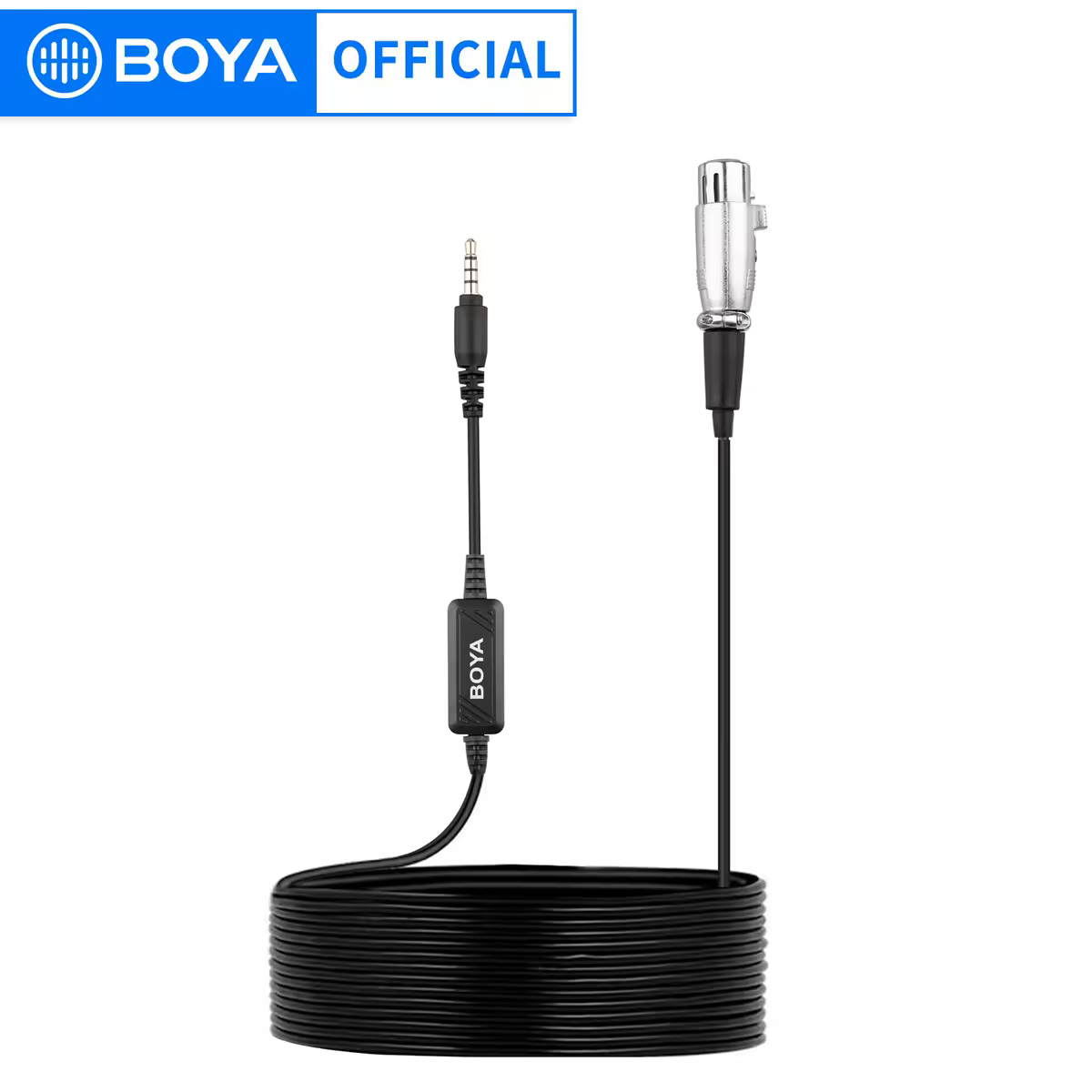 Boya BY-BCA6 xlr נקבה ל 3.5 מ "מ מחבר מתכוונן נפח כבל מיקרופון מתאם עבור iPhone אנדרואיד מחשב נייד התקנים ניידים