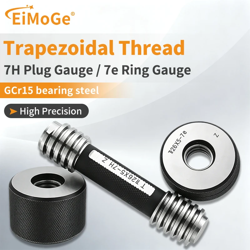 

EIMOGE Tr Trapezoidal Thread Gauges 7H/7e - High Precision GO/NOGO Plug & Ring Set Tr8-Tr30