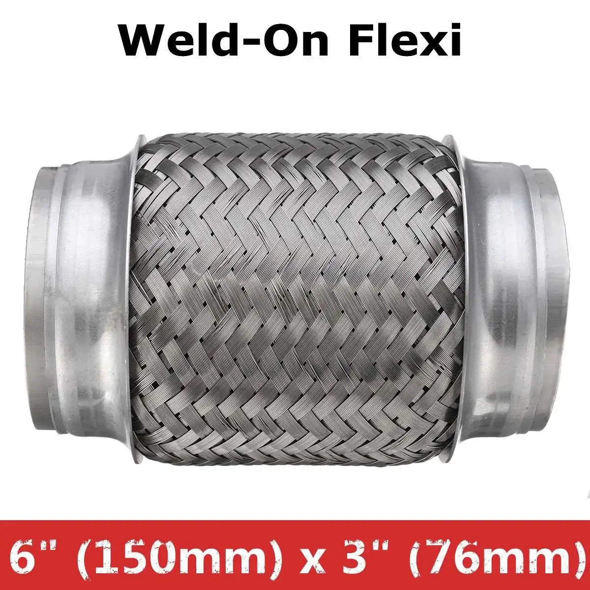 Tubo flexible de escape inoxidable Weld-On, reparación de juntas, 76mm x 150mm, 3 \