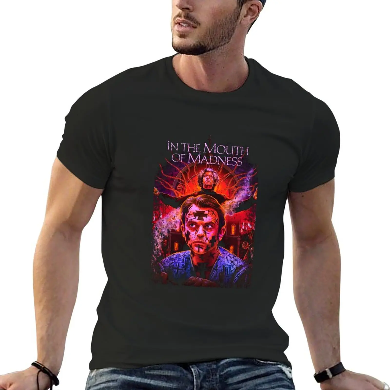 

Cosmic Horror In the Mouth of Madness Unleashed T-Shirt oversized graphics vintage heavyweights mens shirts graphic tee