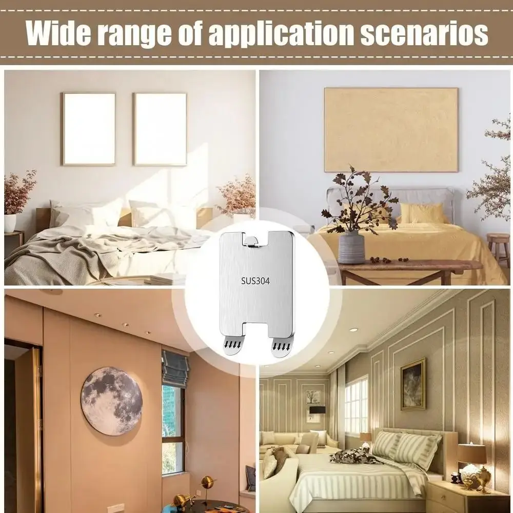 

8 PCS Stainless Steel Photo Frame Hooks No Punching Waterproof Hanging Picture Hangers Hanging Traceless