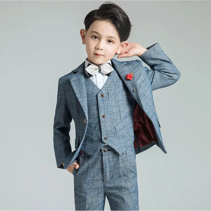 Flower Boys Formal Wedding Suit Kids Party Photograph Dress Teenager Birthday Tuxedo Suit Children Graduation Stage Show Costume