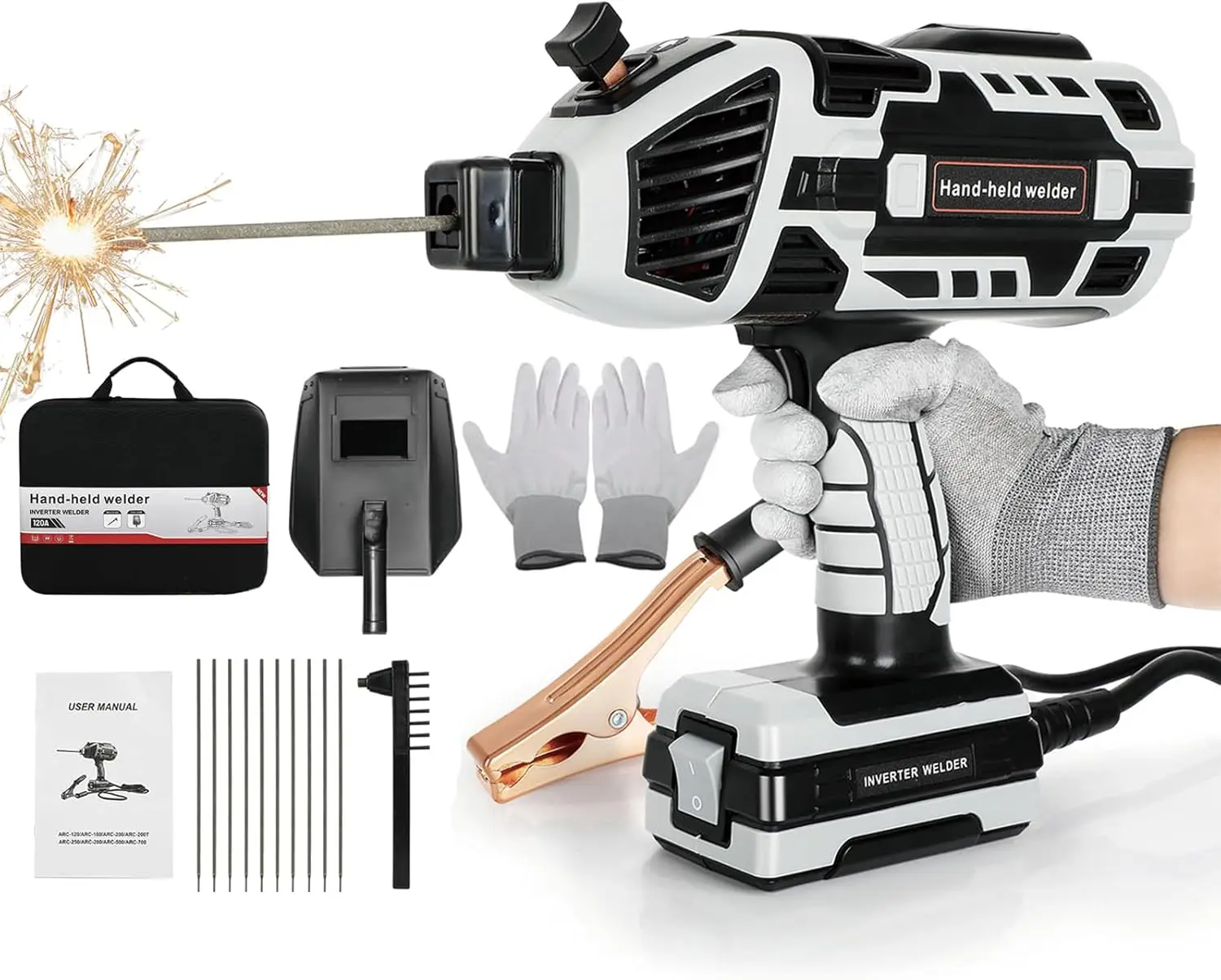 

Портативный инверторный сварочный аппарат IGBT ARC 20-120A, ручной сварочный аппарат для стержней 1/16-1/8 дюйма