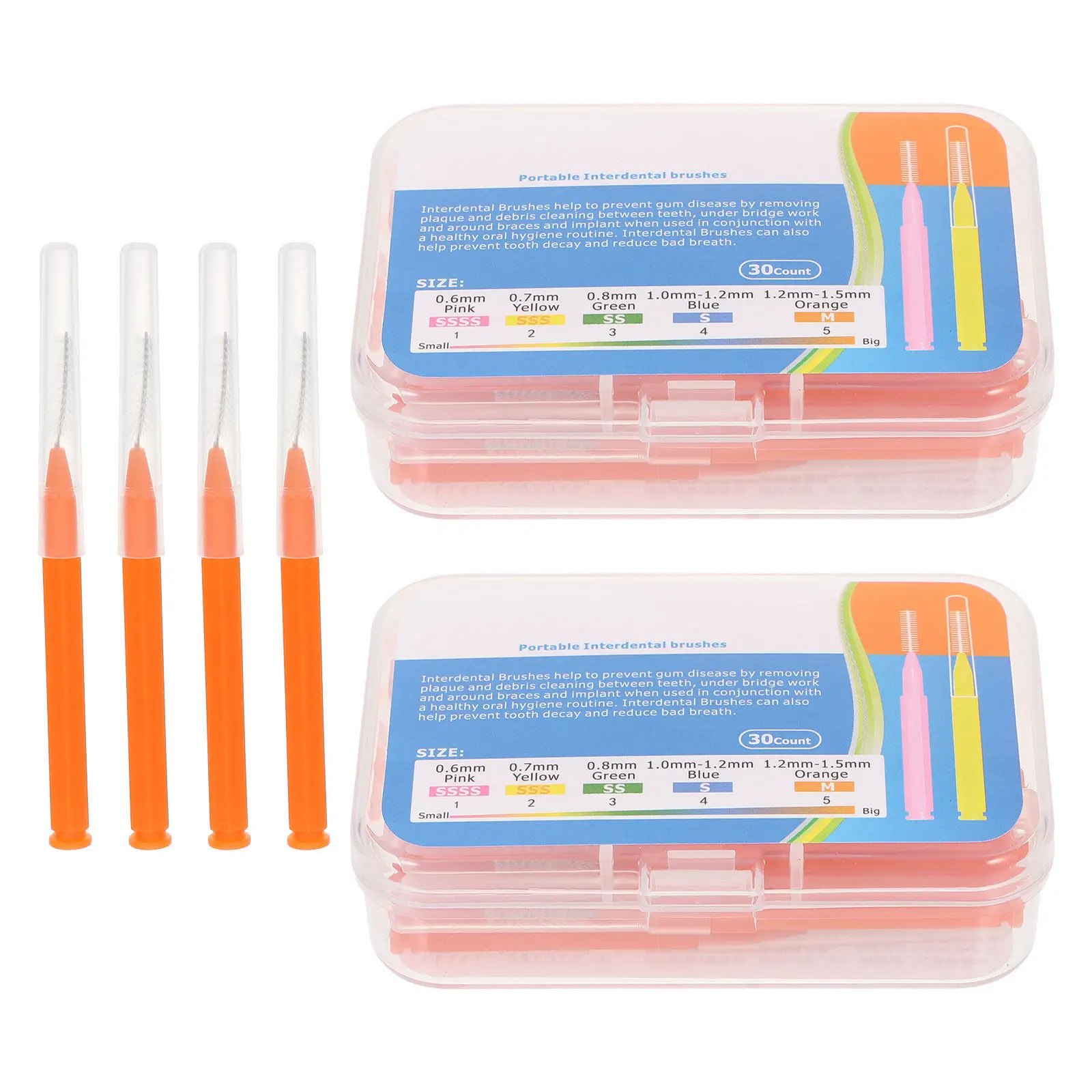 

60 шт. портативных межзубных щеток для чистки зубов, инструмент для ухода за полостью рта, зубные нити-флоссеры, принадлежности для гигиены полости рта