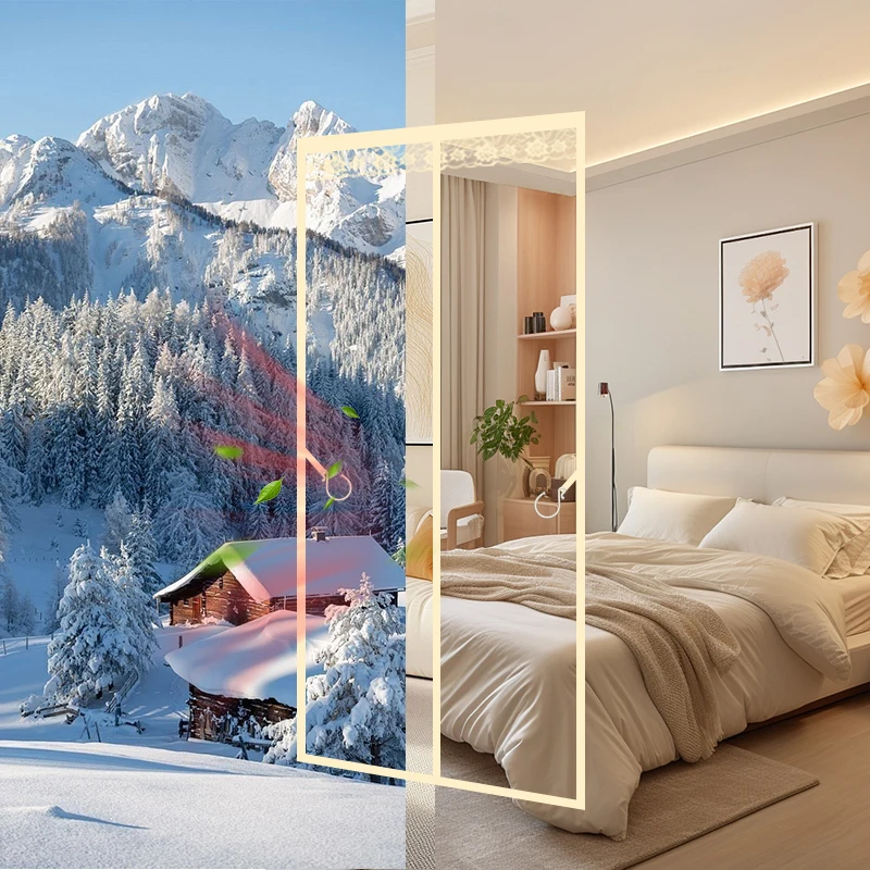 Four Seasons High-Definition Transparent Anti-Scatter Curtain for Bedroom with Warm Air Conditioning Door Panel in Winter