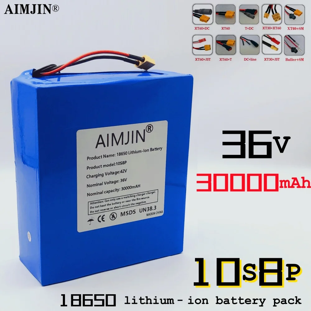 10S8P 36 V 30 Ah 18650 Lithium-Akku, 1500 W Hochleistungs-Einbau-BMS, geeignet für verschiedene Energiespeicher-Backup