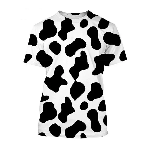 Summer Fashion New Cow 3D Print T-shirts Women Streetwear Casual Harajuku Short Sleeve T Shirt O-neck Kids Tees Tops Clothing