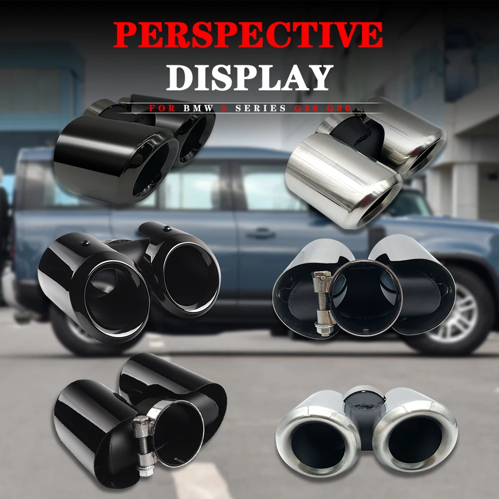 Stainless Steel Car Exhaust Pipe Muffler Tail Pipe Double Outlet Tailpipe For Land Rover Defender 2020