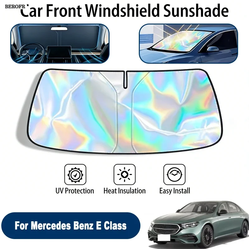 Windshield Sun Shade For Mercedes Benz E Class Foldable UV Reflective Front Window Sun Protection Cover Accessories