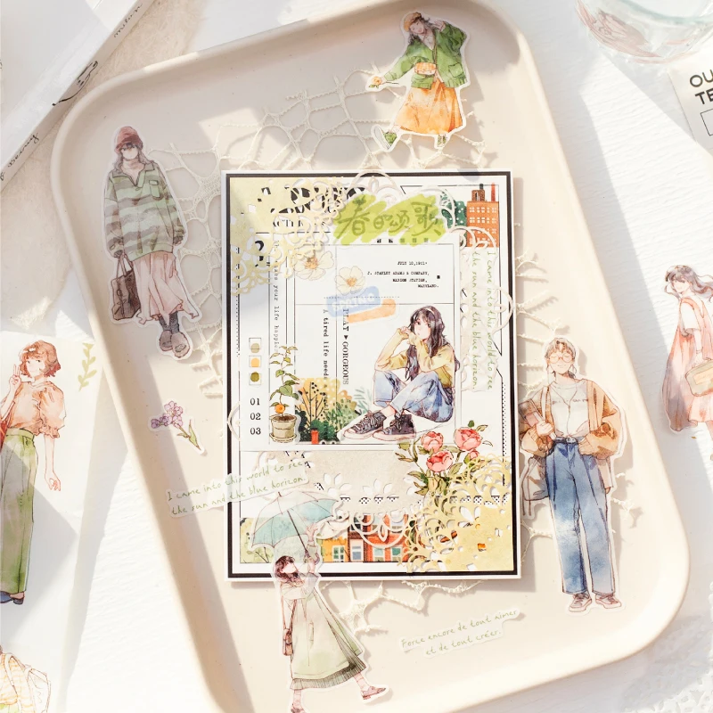 Card Lover 45mm*2m 1 Roll [Life Suite Series] Retro Handmade Tent Decoration Masking Tape Scrapbooking Material Scrapbook Kit