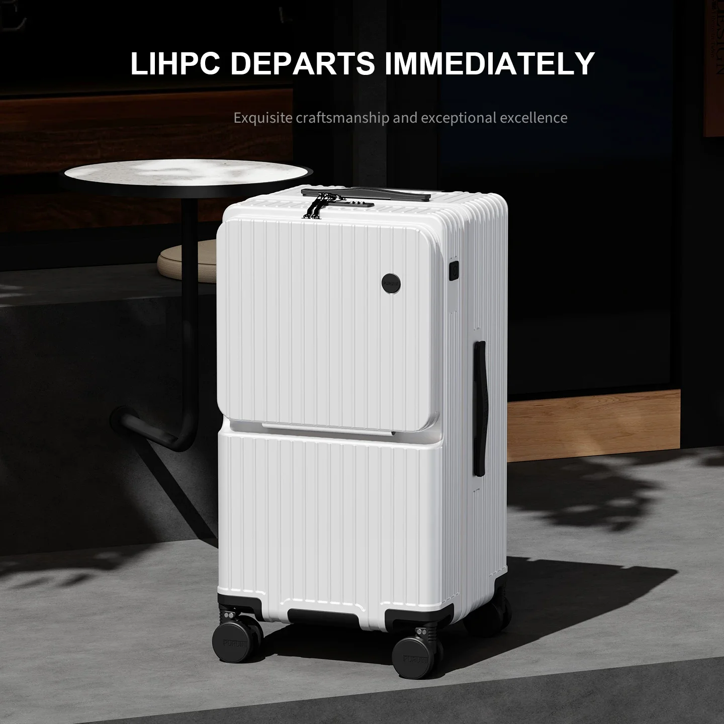 Large Capacity Front‑Opening Trolley Luggage Combination Lock Travel Suitcase for Men Women Students Carry‑on Boarding Case