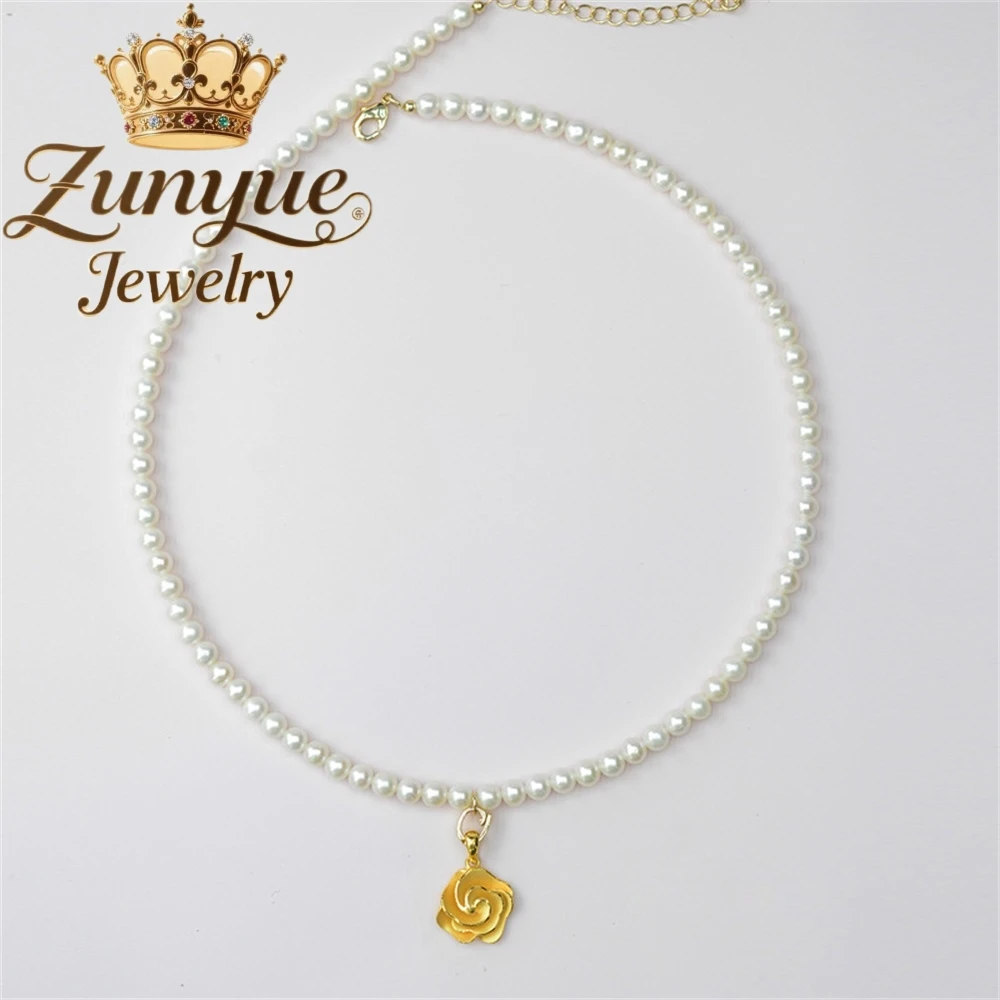 

Rose Fortune Brand Pearl Necklace Accessory, Light Luxury And High-End Feel, Summer Collarbone Chain, Simple Pendant Necklace