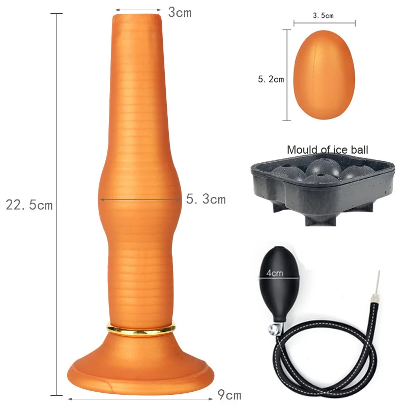 Inflatable Silicone Buttplug Laying Egg Dildo Thrusting Prostate Massager Large Anal Plug Gonflable Sex Toys Big Soft Butt Plug