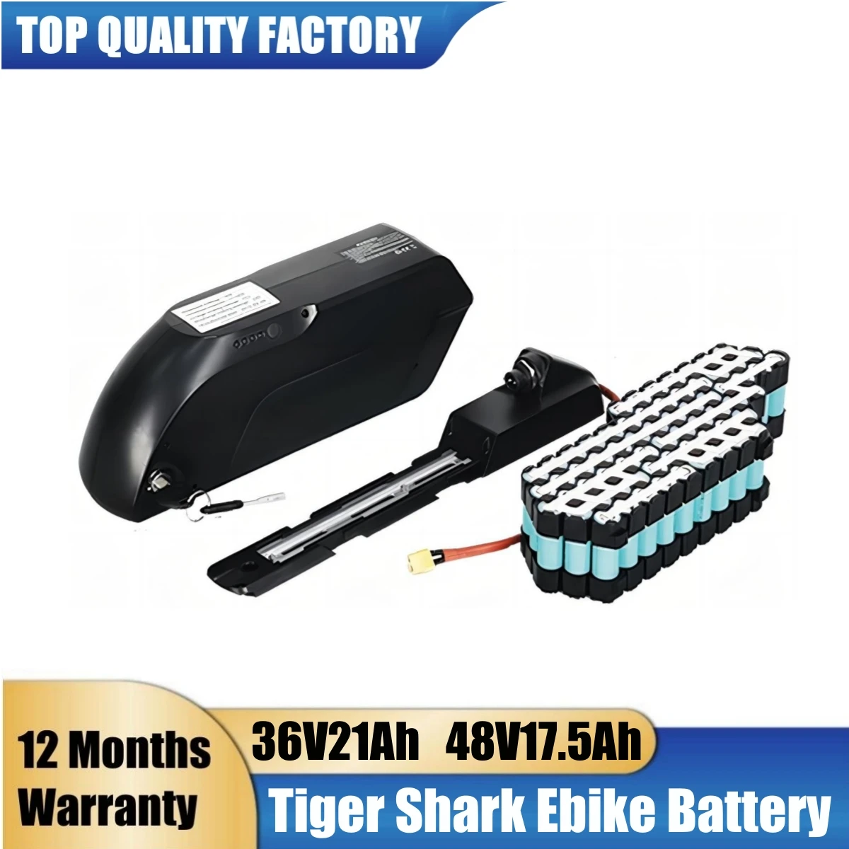 

Reention Tiger Shark Ebike Battery 48V 17.5Ah Li-ion E-bike Battery 36V 17.5Ah 19.2Ah 21Ah Electric Bike Down Tube Battery Pack