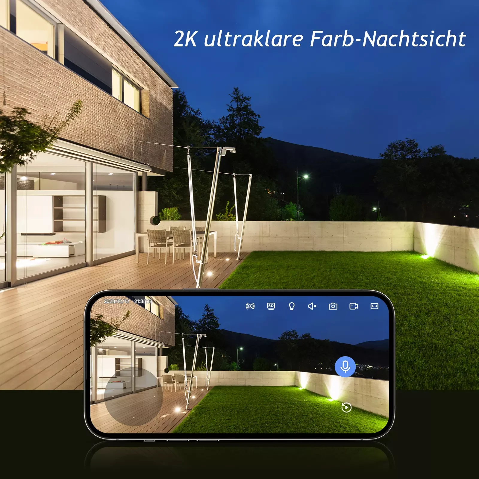 Jennov 2Pcs Solar Panel Security Cameras Wireless Outdoor 3MP 2K Battery Powered Cameras