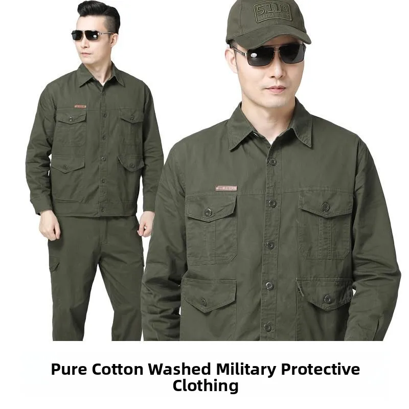 

Комплект рабочей одежды из чистого хлопка Waed: тонкий летний костюм для сварщиков, защитная спецодежда от перегрева для мужчин