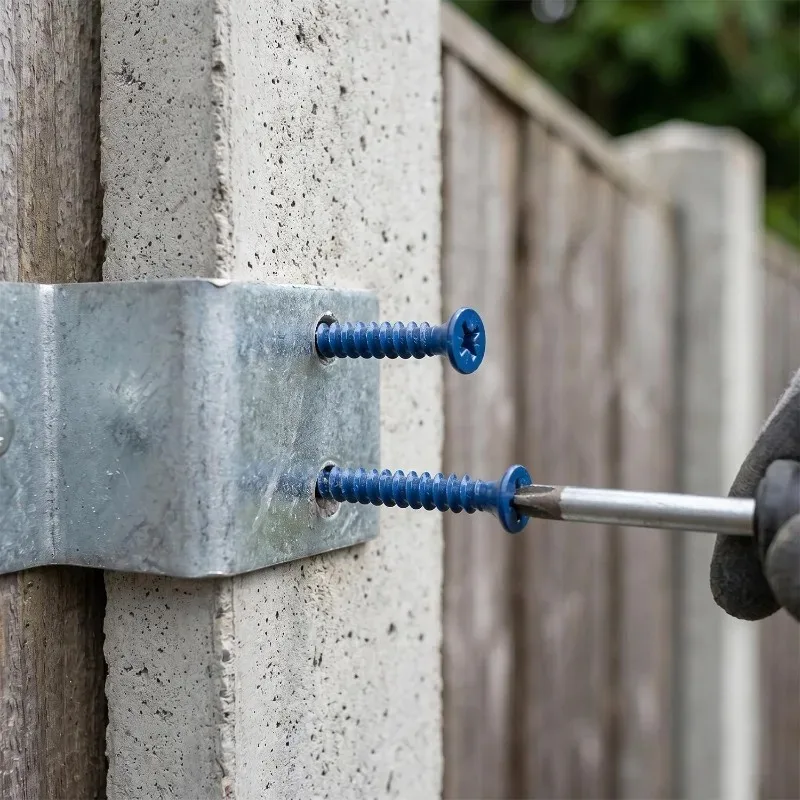 Concrete Screw Anchor Blue Flat Head Phillips Masonry Screws High Low Thread Carbon Steel Fastener for Brick Block Cement Wall