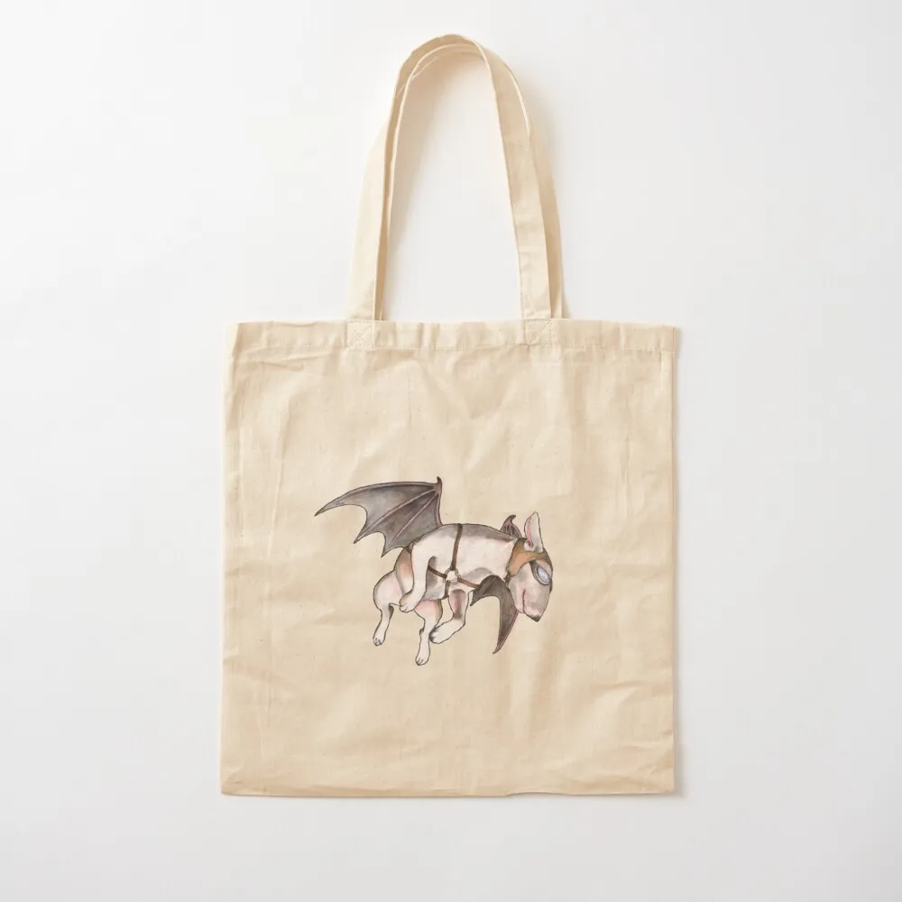 Bull Terrier If Pigs Could Fly Tote Bag Canvas Reusable bags Women's handbag female bag