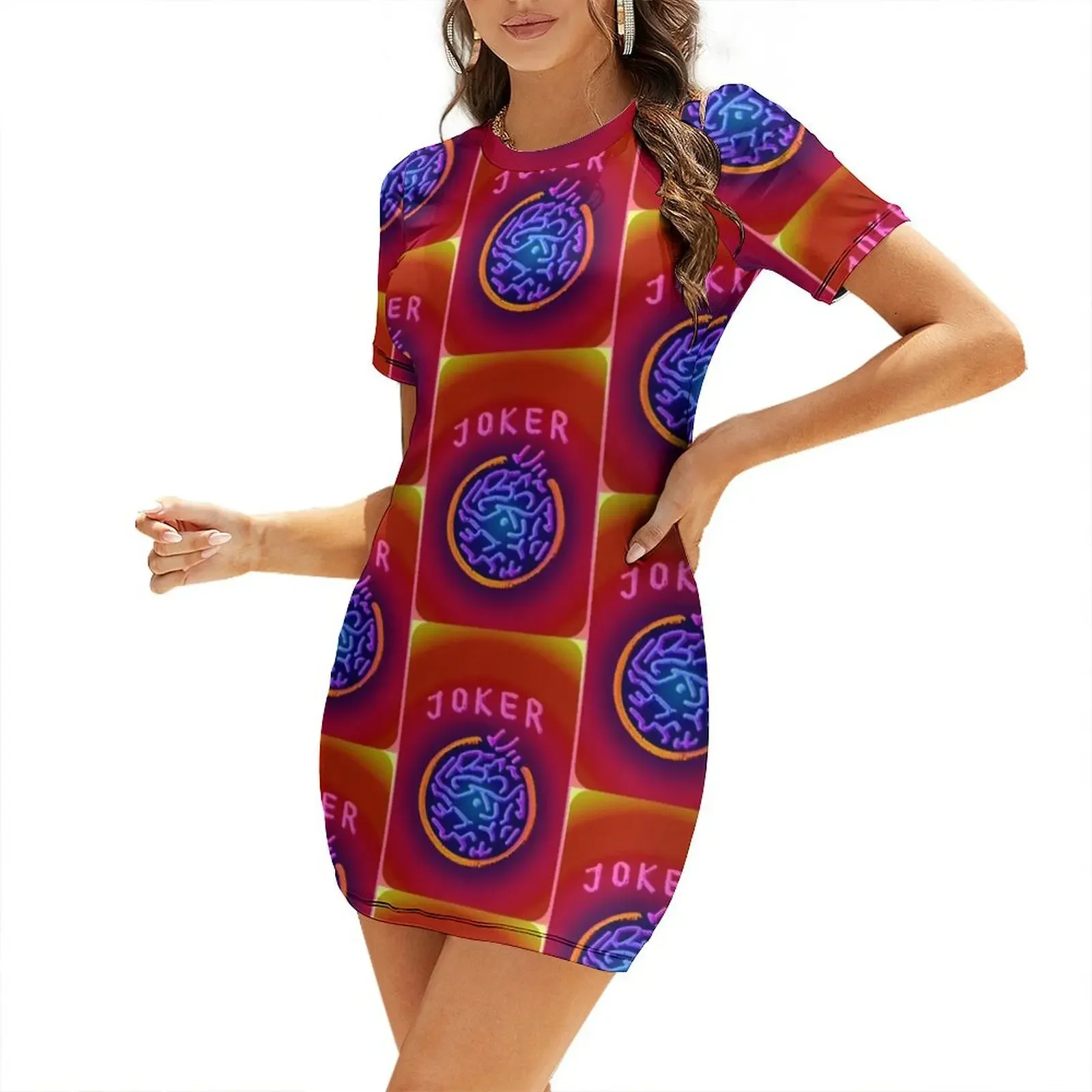 

Electric Jokers Short-Sleeved Dress women dresses women clothing 2025 new arrivals dresses summer dress summer 2025 women Dress