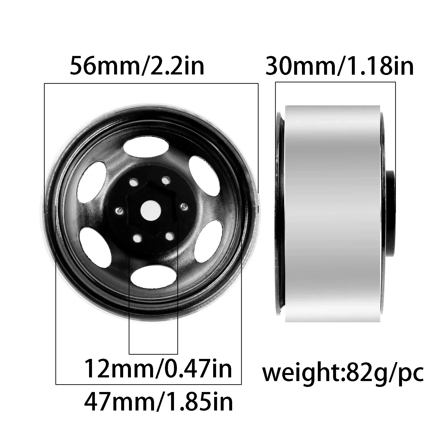 

RC Rims 4pcs 1.9 Inch Beadlock RC Wheel Rim Set Wheel Hub for 1:10 RC Crawler Axial SCX10 II 90046 SCX10 III AXI03007 TRX4 D90