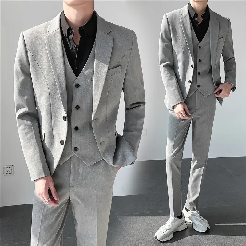 

Men's three piece business suit slim fit banquet suit6