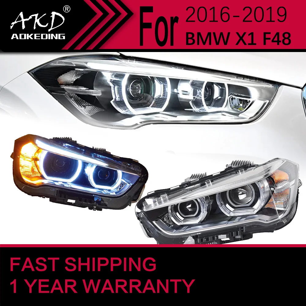 Car Lights for BMW X1 F48 F49 LED Headlight 2016-2019 X1 Head Lamp Drl Projector Lens Automotive Accessories