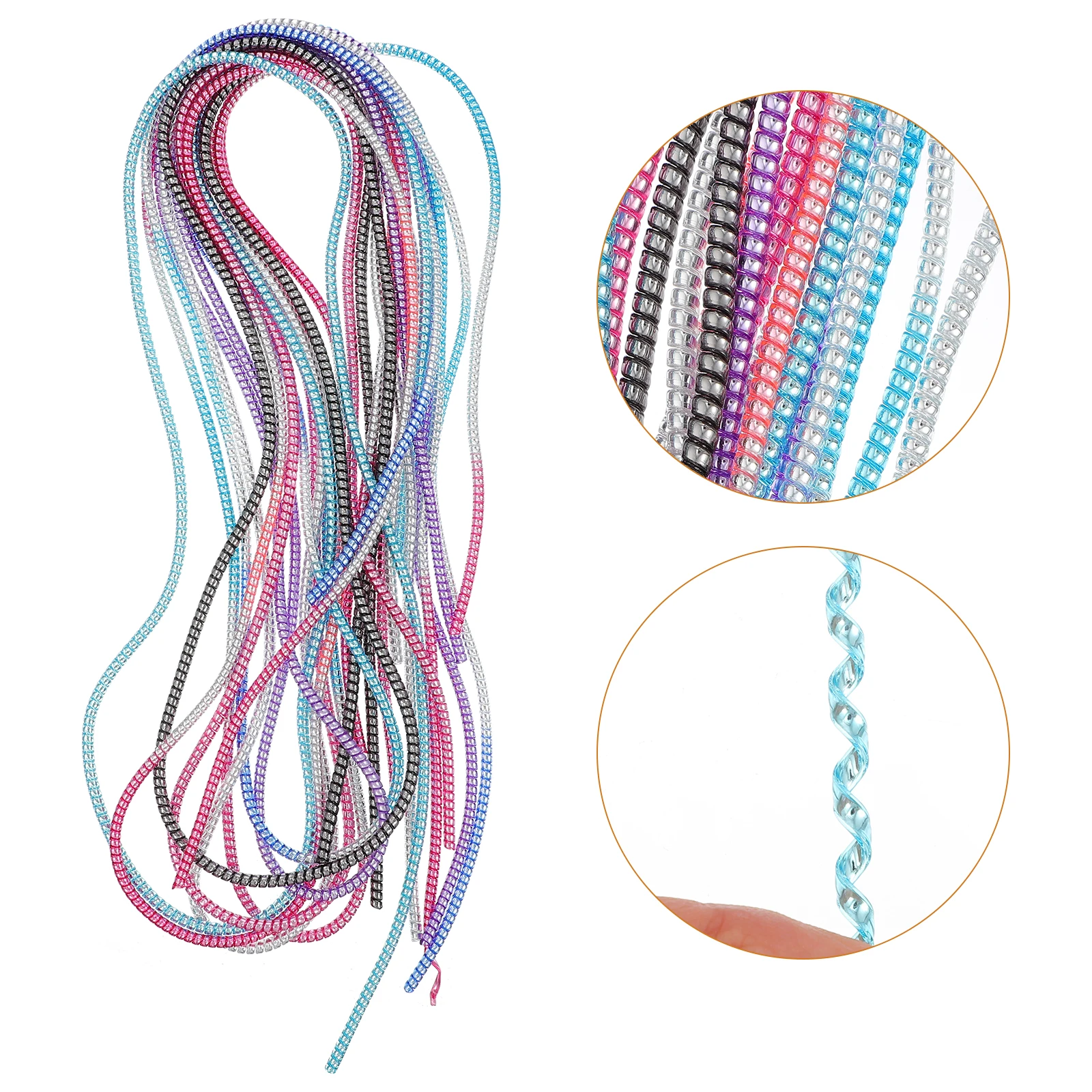 

8Pcs Durable Cable Management Wrap Data Line Organizer Protective Sleeve Wire Hider Cord Management Tube Electroplating Wire