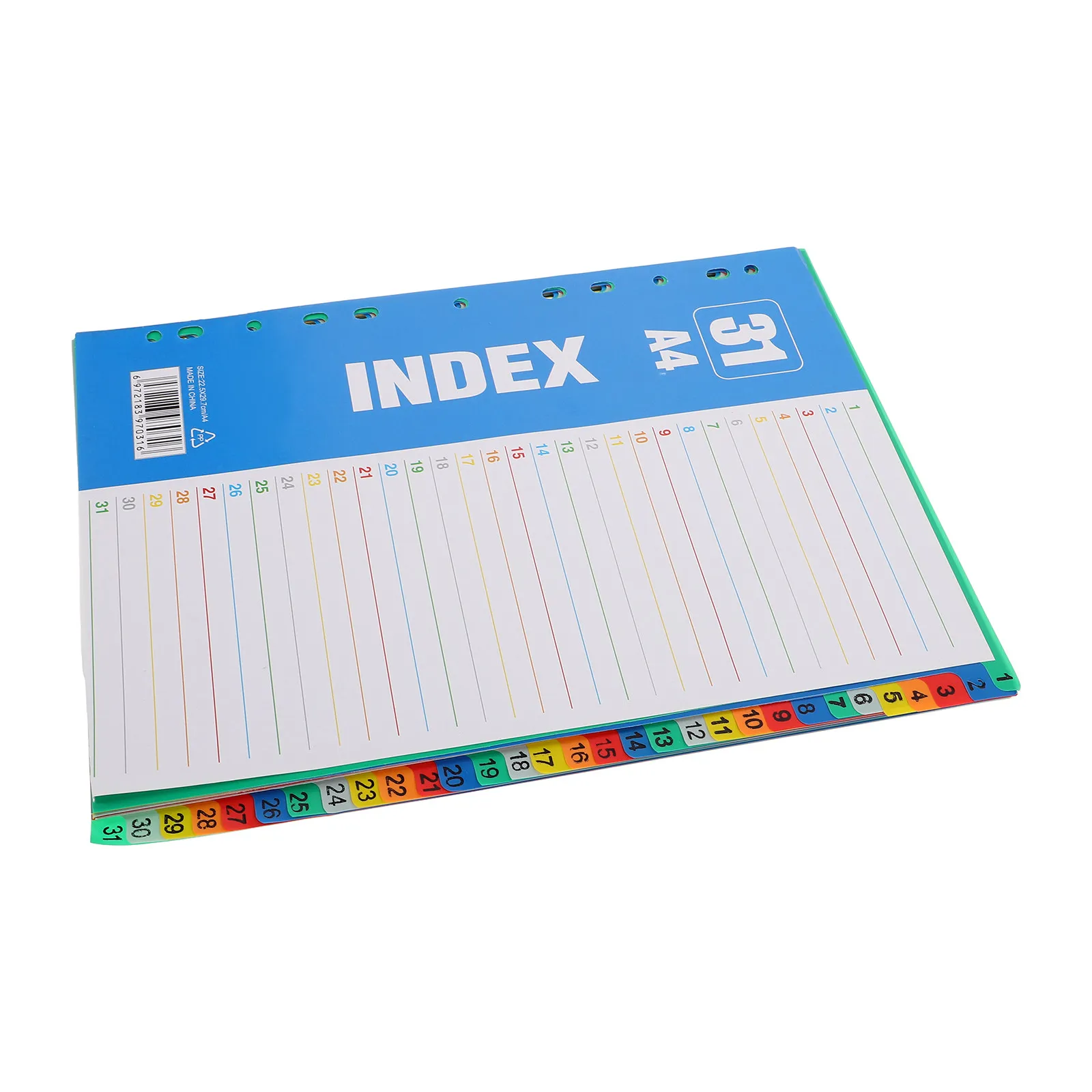 1Set Numbered Index Dividers A4 11-Hole Plastic Binder Tabs Detachable Loose-Leaf File Organizer Notebook Office Essentials