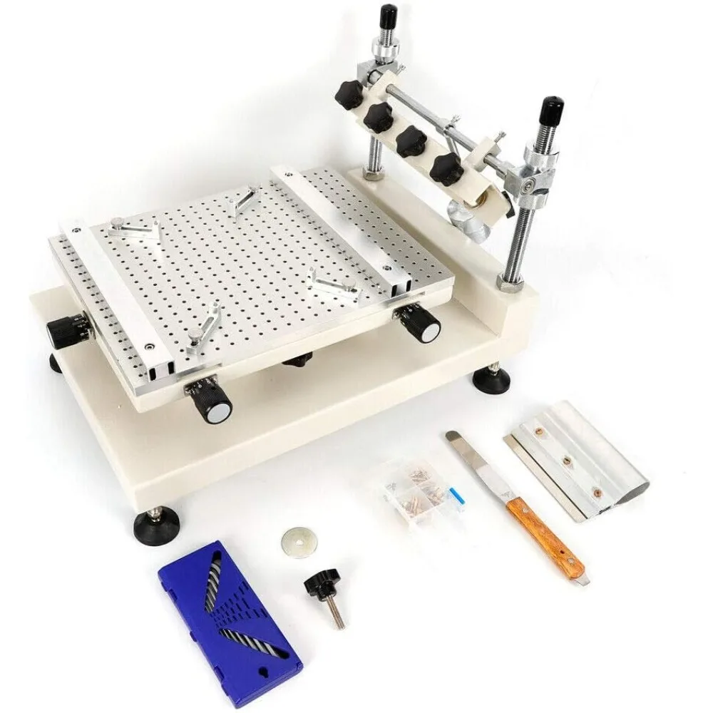 3040 Solder Paste Printer, Manual SMT PCB Stencil Printer,Adjustable Height, High Precision 11.8x15.7in Screen Printing Machine