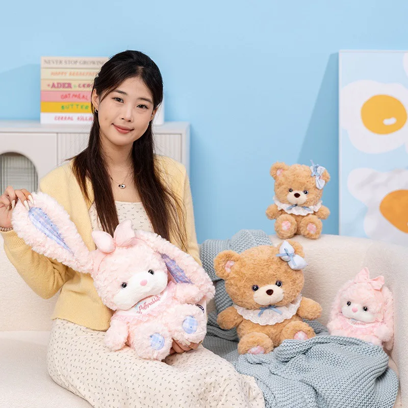 1pc 21cm/8.26in brinquedos de pelúcia presentes bonitos urso menina bonecas laços urso bonecas de pelúcia ins bonecas de pano