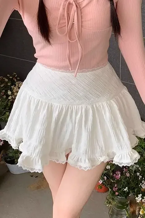 Sweet White Skirt for Women Anti-exposure Ballet Style Skirt A