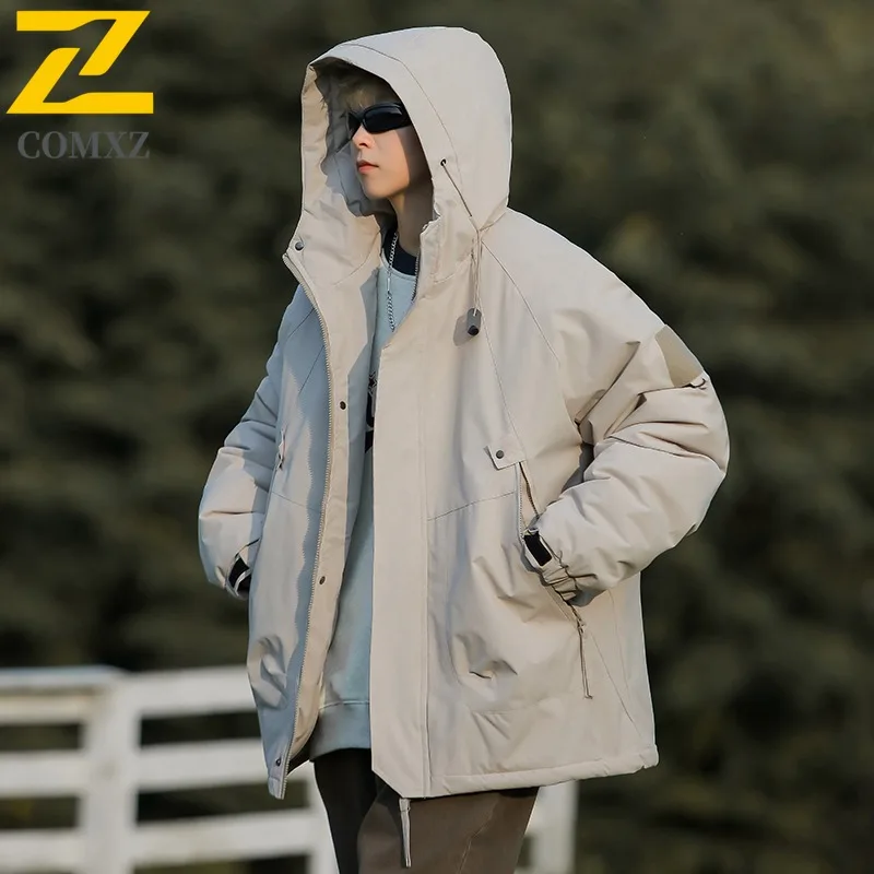

COMXZ Men Warm Tactical Fleece Jacket Waterproof Thicken Cotton-Padded Winter Outdoor Sport Hiking Hooded Windproof windbreaker