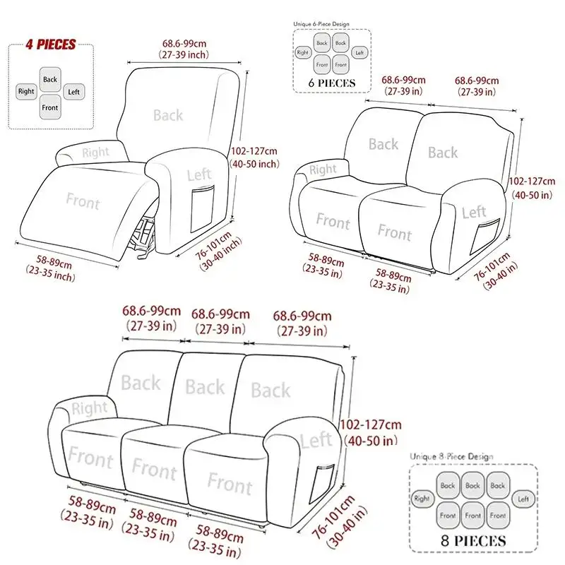 Waterproof Recliner Sofa Covers for Living Room Anti-Dust Non-Slip Lazy Boy Seat Cover Relax Armchair Cover Sofa Slipcover