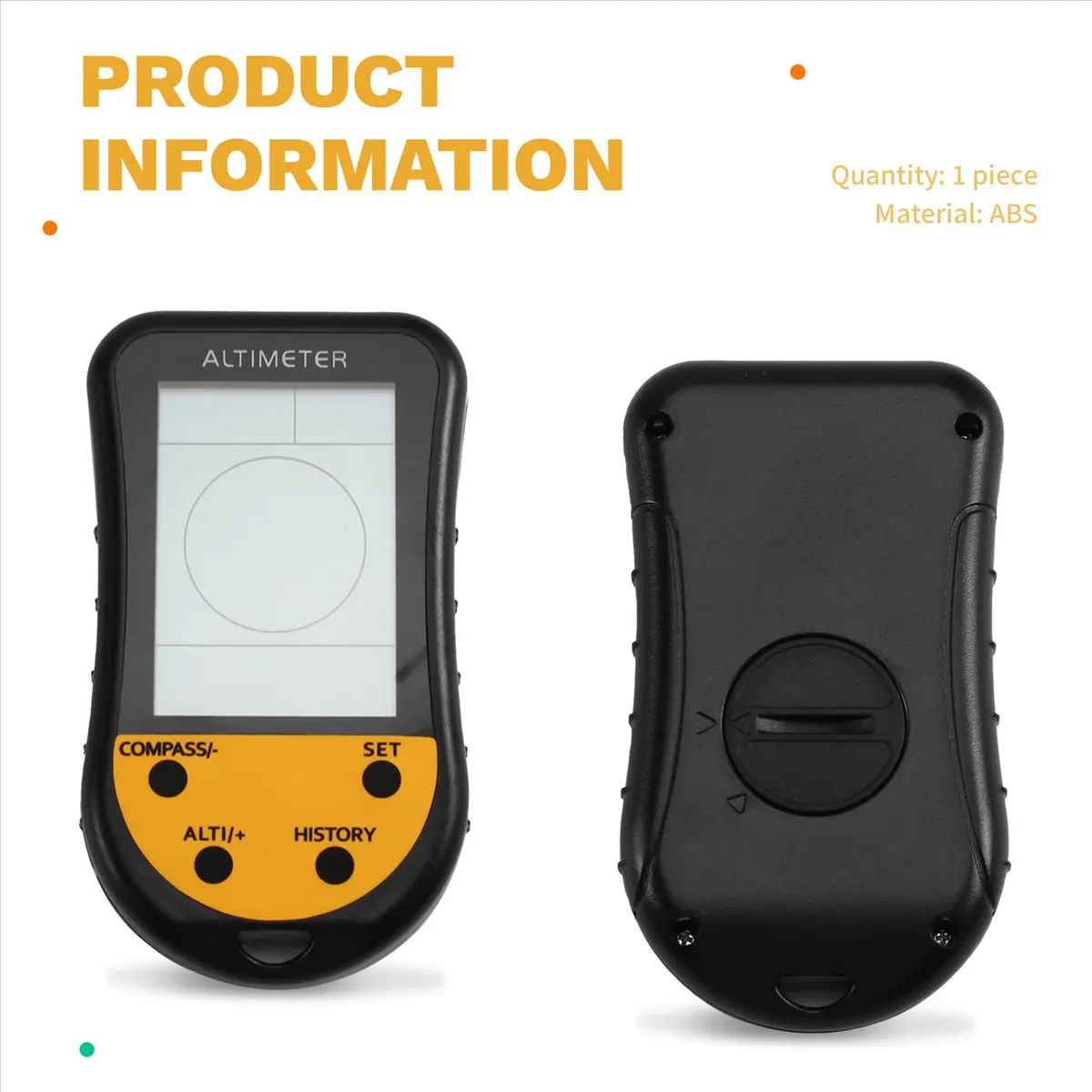(ABAB) 8 in 1 Electronic Digital Altimeter LCD Mini Altimeter Barometer Compass Thermometer Weather Forecast Clock Calendar