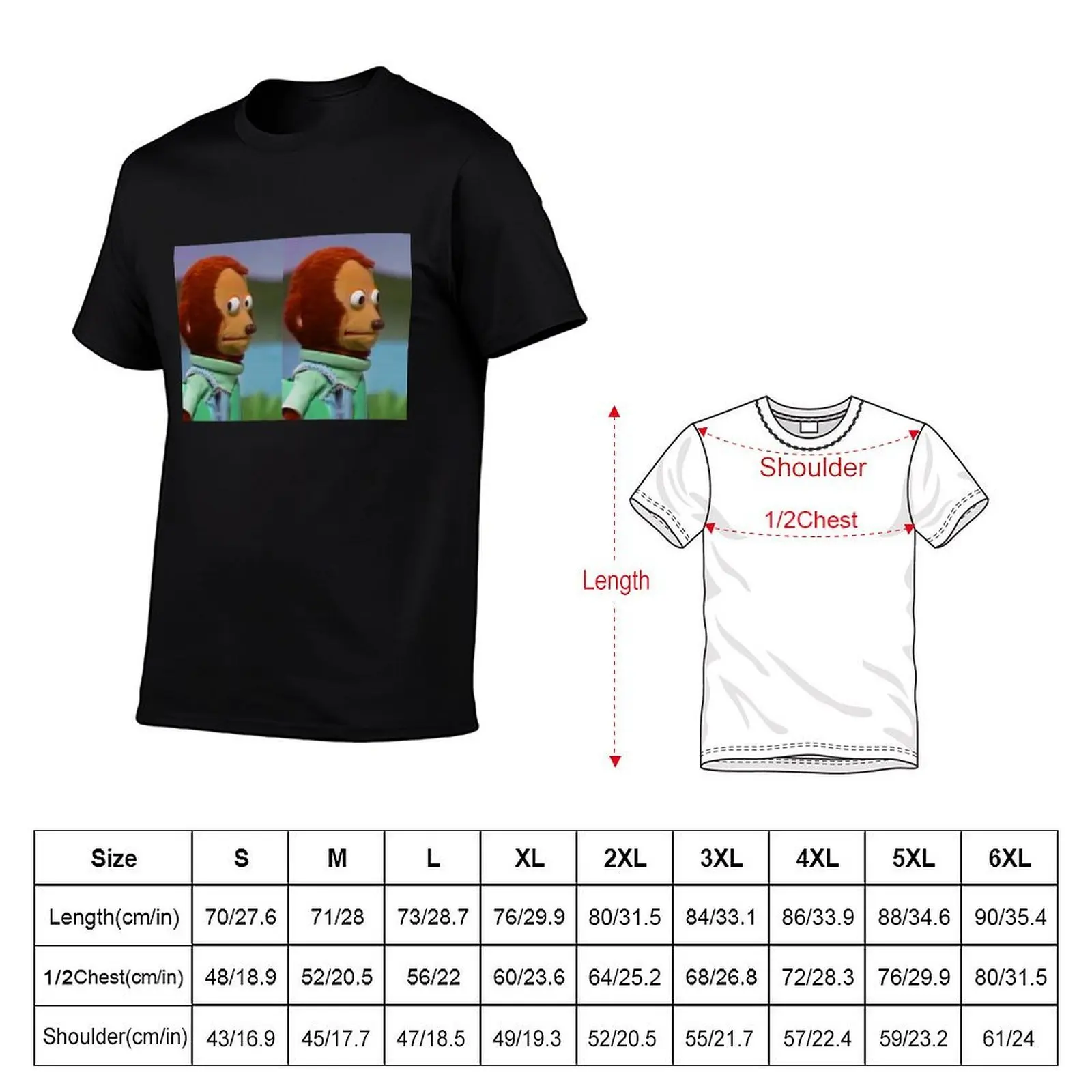 Monkey Stare Meme T-Shirt anime stuff graphic t shirts men workout shirt