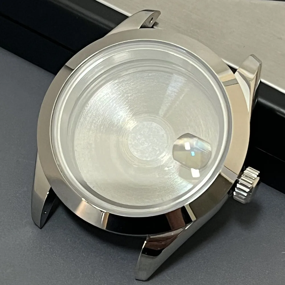 39 мм модный полированный корпус из нержавеющей стали, ремешок с сапфировым стеклом, подходит для nh35, механизм nh36, 28,5 мм, циферблат, аксессуары для часов