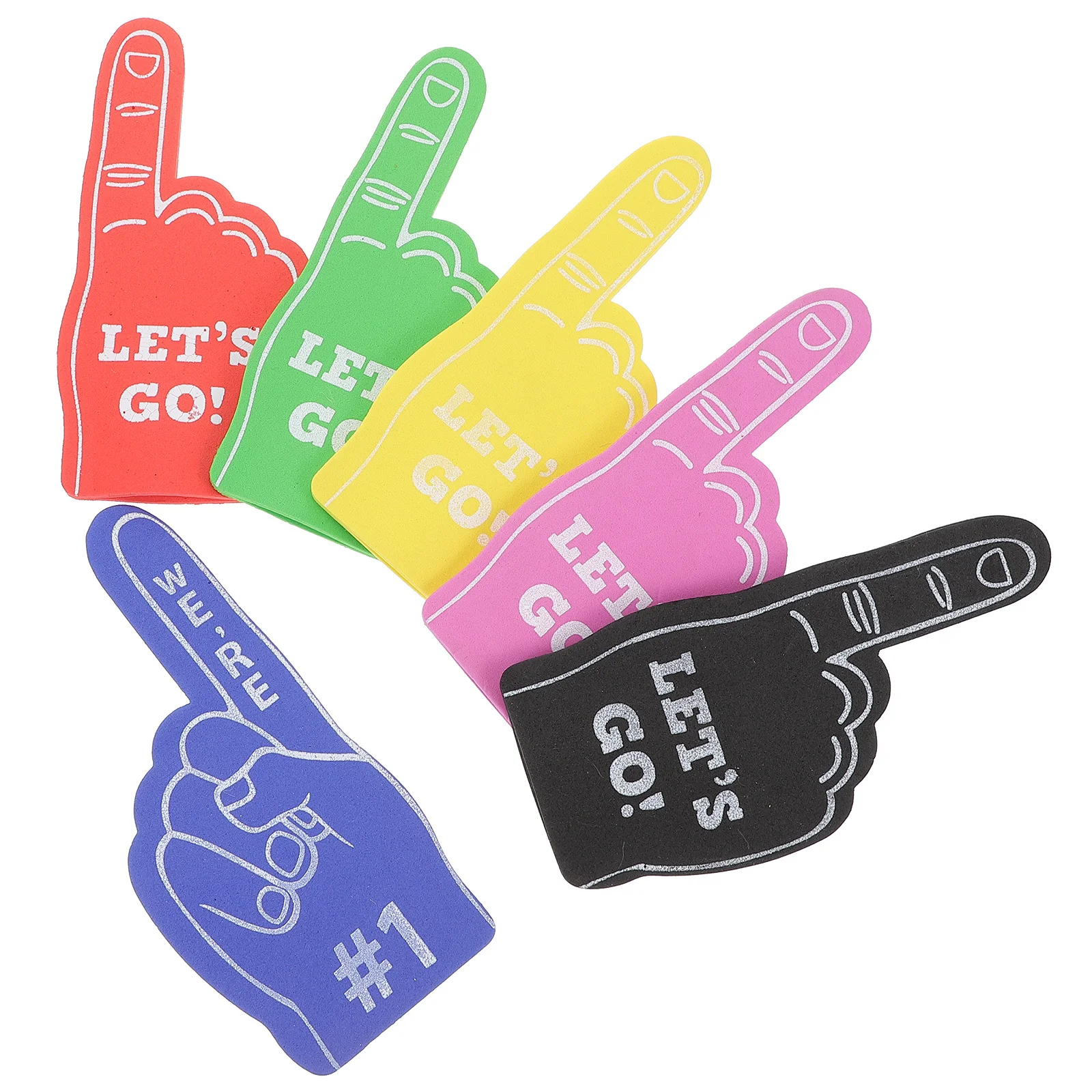 

6Pcs Cheerleading Foam Finger Eva Covers Giant Foam Hands Sports Fan Props Party Noise Makers for Games Events