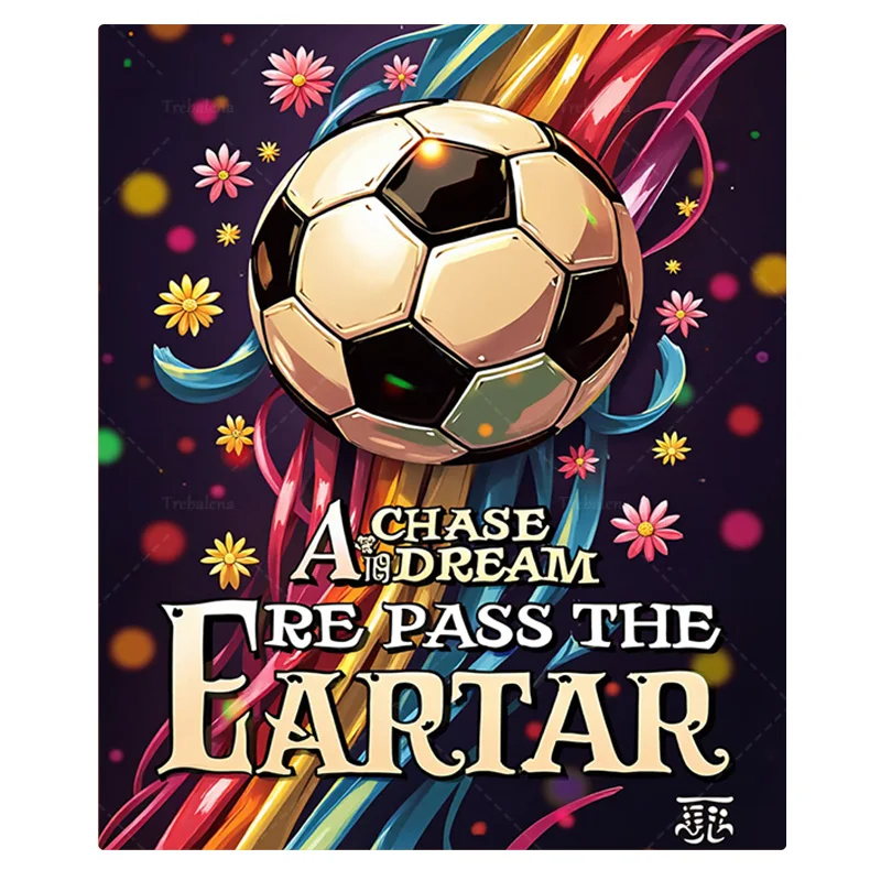1 قطعة بطانية الفانيلا "بطانية حلم كرة القدم: مطاردة شغفك، اجتاز الكرة"