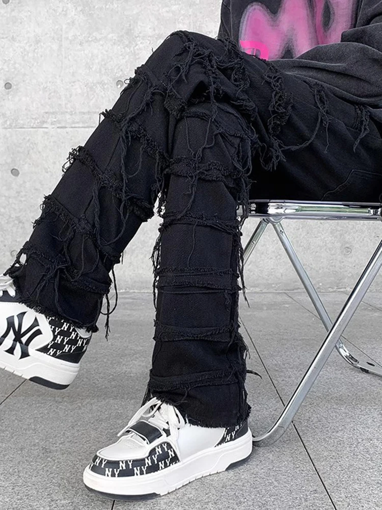 

Мужские рваные джинсы Cleanfit Bla в американском стиле High Street, зауженные, с микро-клешем, прямые, молодежный тренд