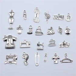 20pcs Sewing Charms For Jewelry Making Paperclip Pins Paper Clip Button Hanger Mannequin Iron Yarn Charms