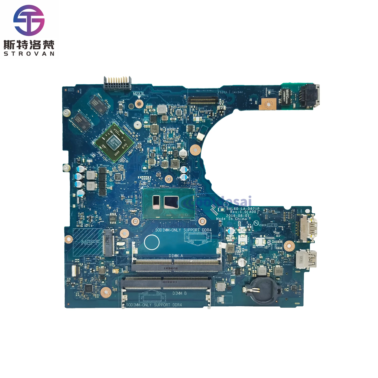 

For Dell 15 5566 5568 5468D BAL60 LA-D871P I3-7100U I5-7200U I7-7500U Central Processor M340 V2G Laptop Motherboard.