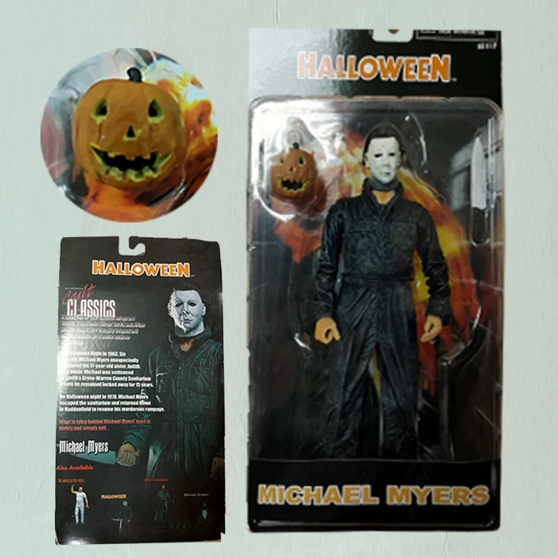 New Arrival Michael Myers Figure With Pumpkin Halloween Ultimate Action Figure Toy Decor Christmas Gift Halloween Horror Toys view 5