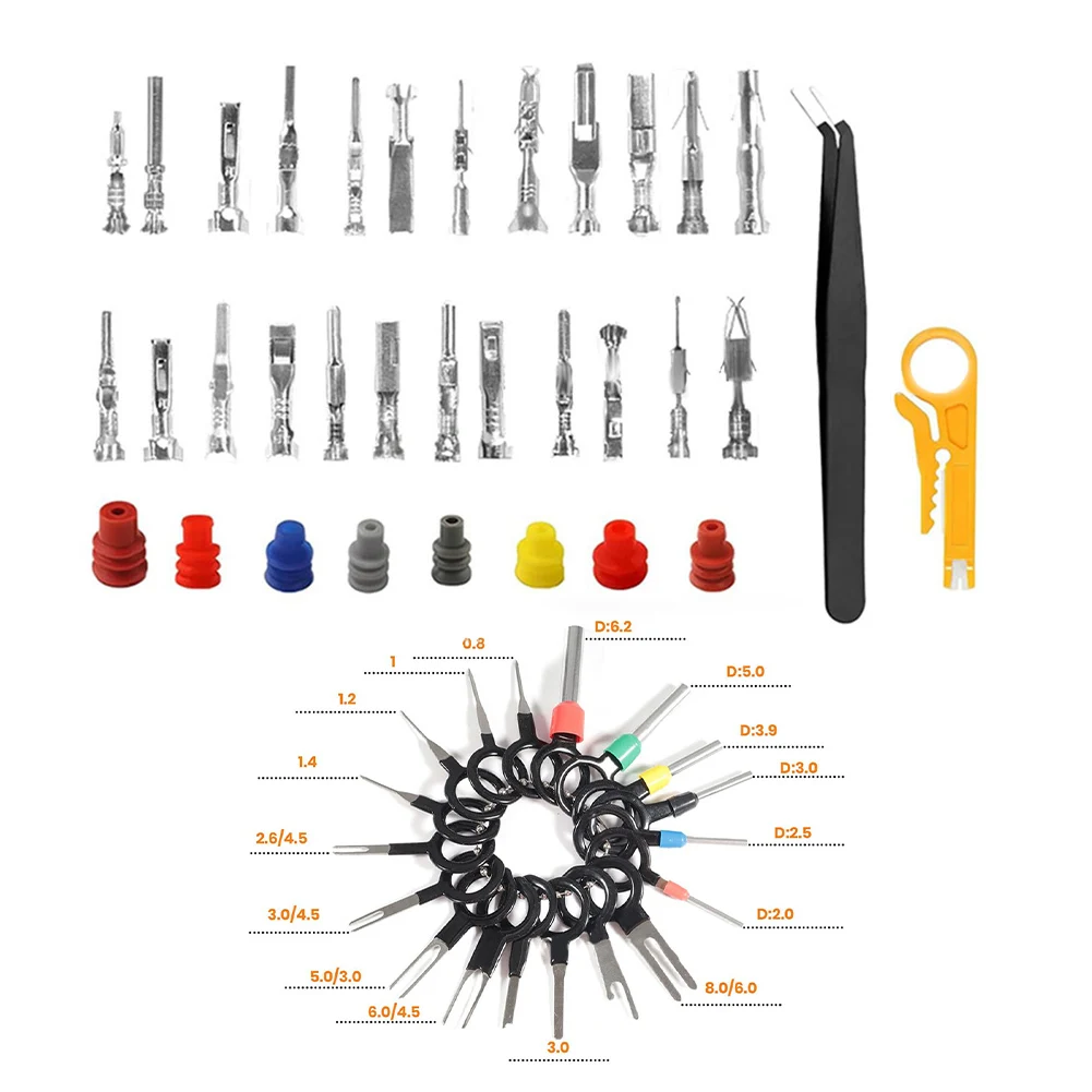 

Complete 578PCS Connector Pins Kit with Female Wire Seals and Removal Tool for Automotive and Motorcycle Wiring