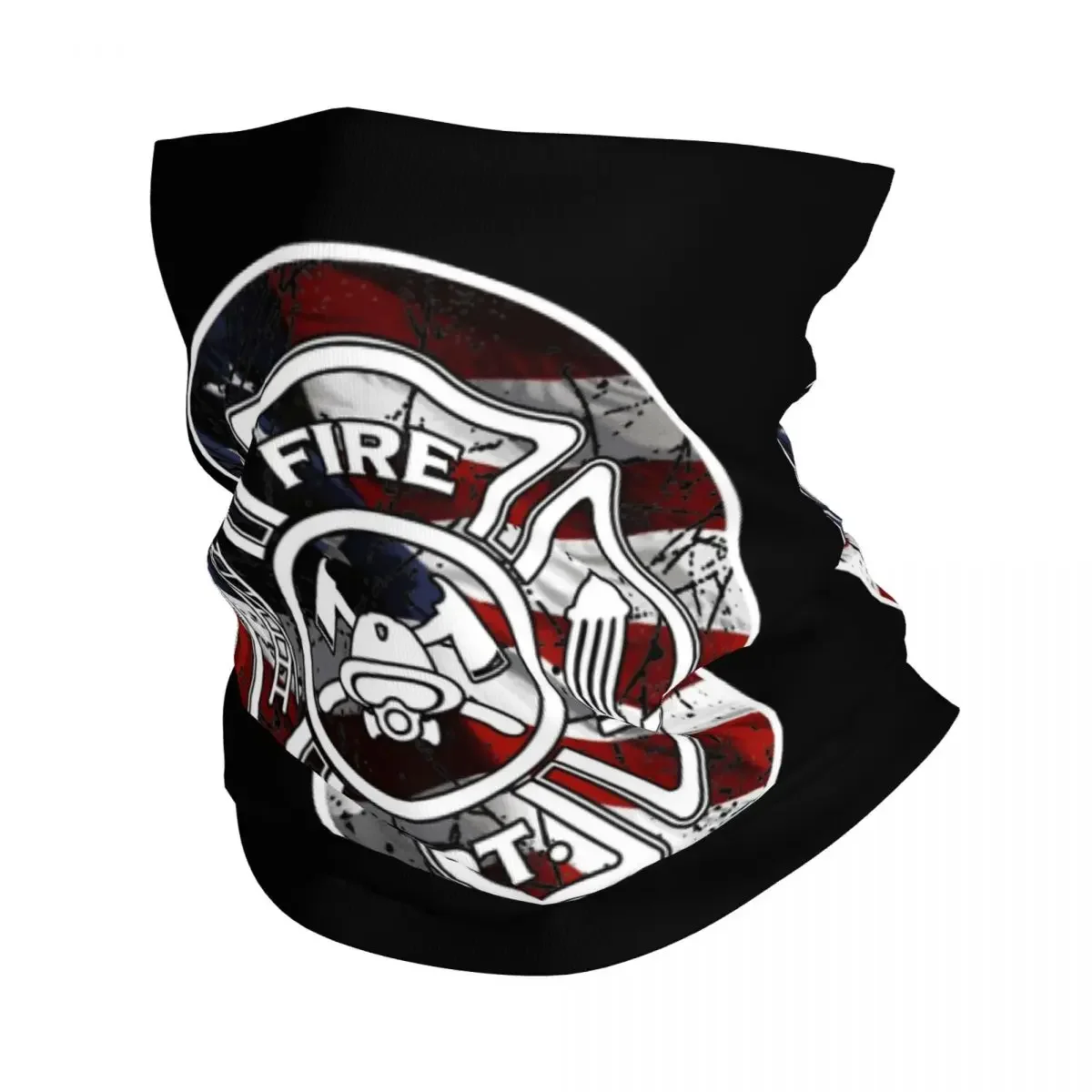 Department Firefighter Logo Dispatch Rescue Bandana Neck Gaiter Balaclavas Wrap Scarf Cycling Fishing for Men Women