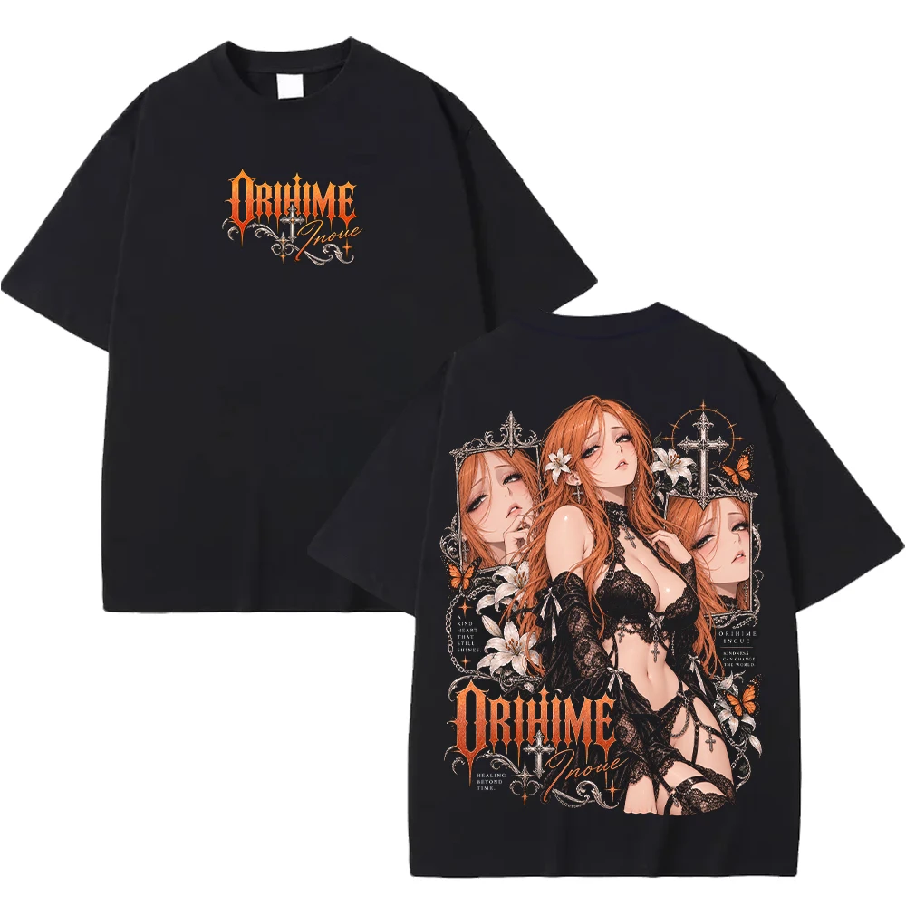 Gothic Y2k Orihime Inoue BLEACH T-shirt Fashion Harajuku Streetwear Men Women Clothing Casual Short Sleeve 100% Cotton Tees Tops