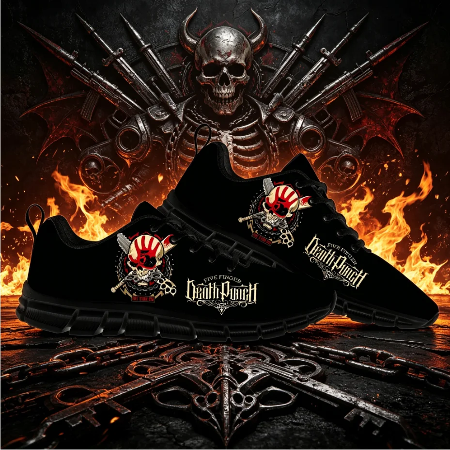

Five Finger Death Punch Classic Metal Custom Low Top Shoes Anti Slip Wear Resistant Breathable Unisex Daily Casual Shoes