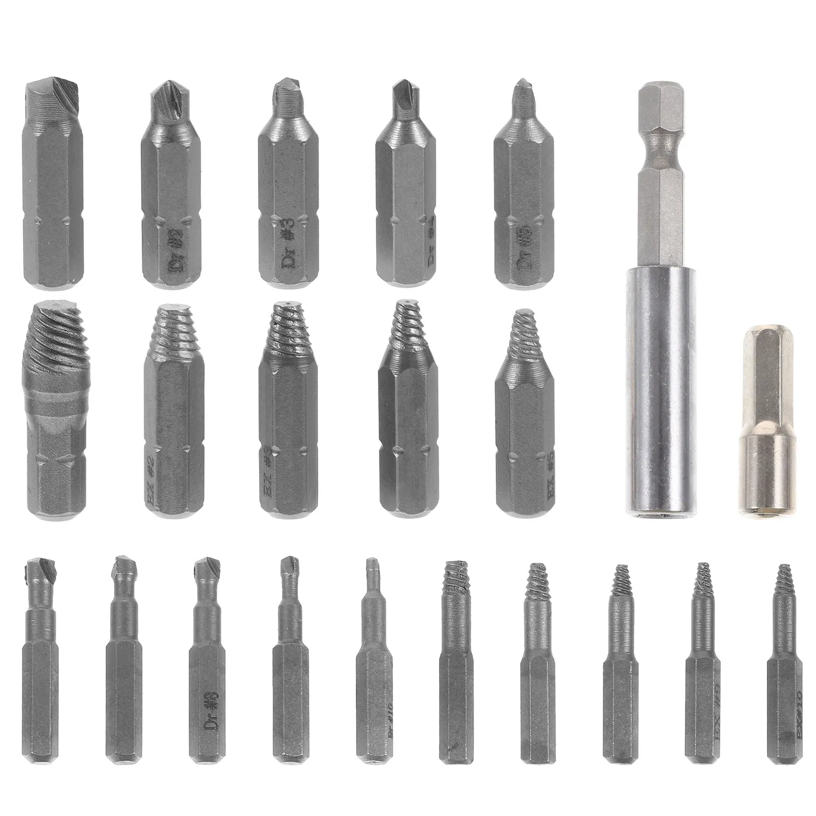 1Set Screw Extractor Collection High Speed Steel Broken Screw Remover Stripped Bolt Removal Tool Portable Boxed Kit
