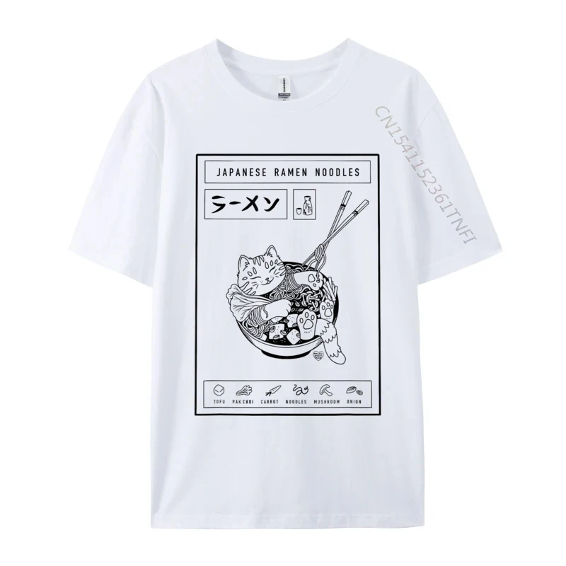 

Japanese Ramen Noodles Cat Japanese Ramen Noodles Cat Tops Shirts Combed Cotton Men T Shirts Camisa 2024 Fashion